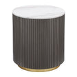 Tampa Furniture Outlet - Coaster - Jason Round White Marble Top Side End Table Charcoal - 710417