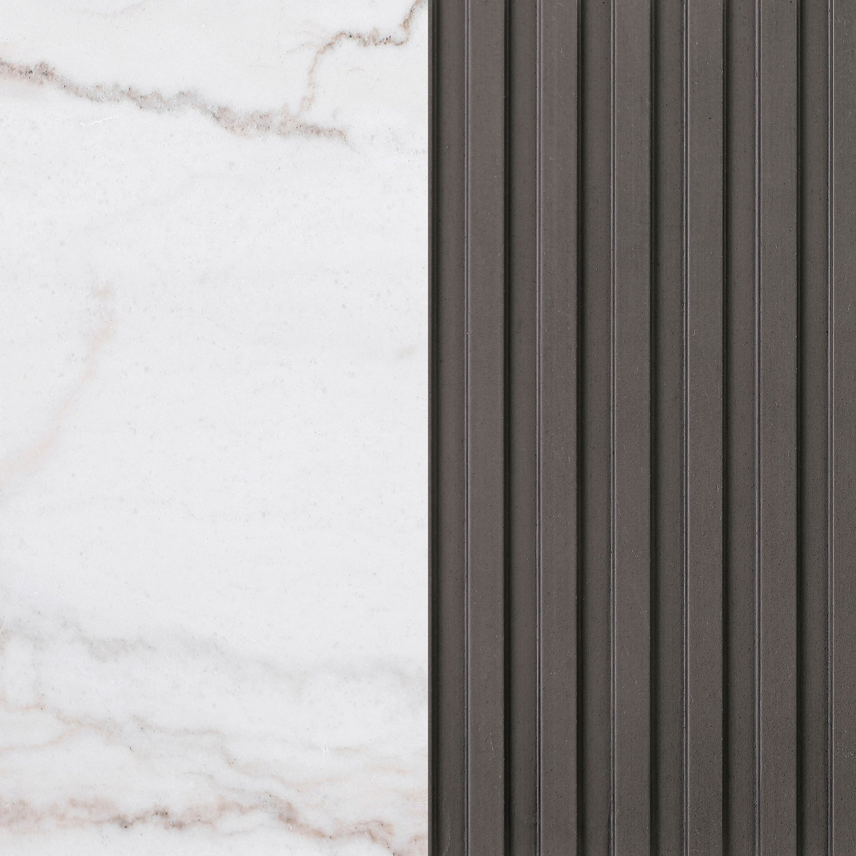 Jason Round White Marble Top Side End Table Charcoal - Tampa Furniture Outlet