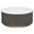 Tampa Furniture Outlet - Coaster - Jason Round White Marble Top Coffee Table Charcoal - 710418