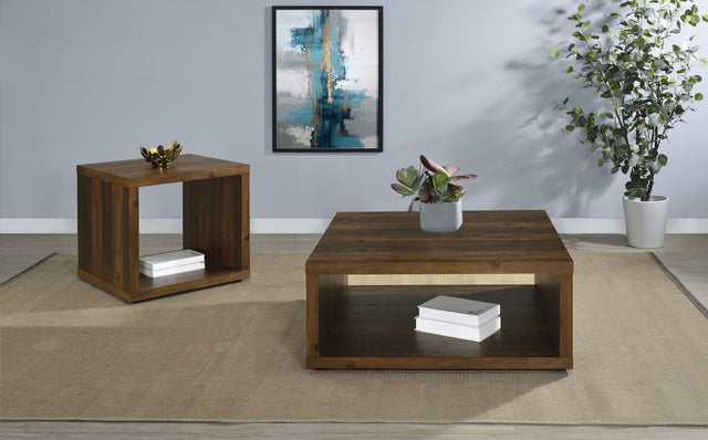 Tampa Furniture Outlet - Coaster - Frisco 2-piece Coffee and End Table Set Dark Pine - 710508-S2