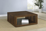 Frisco Square Engineered Wood Coffee Table Dark Pine - Tampa Furniture Outlet