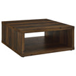 Tampa Furniture Outlet - Coaster - Frisco Square Engineered Wood Coffee Table Dark Pine - 710508