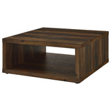 Frisco Square Engineered Wood Coffee Table Dark Pine - Tampa Furniture Outlet