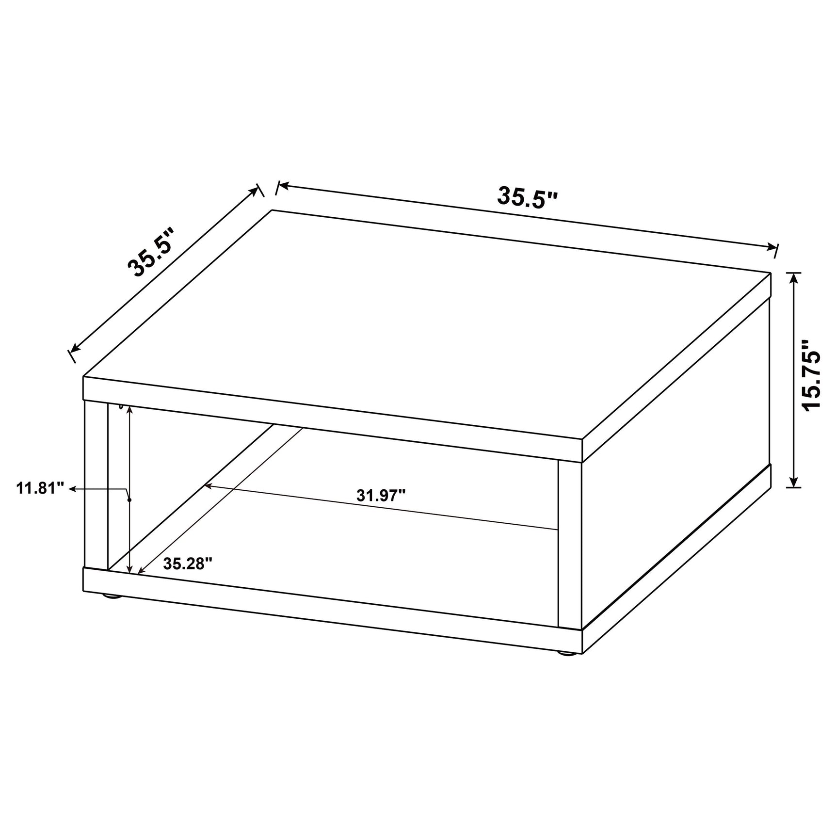 Frisco Square Engineered Wood Coffee Table Dark Pine - Tampa Furniture Outlet