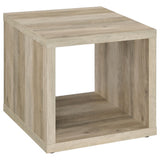 Tampa Furniture Outlet - Coaster - Frisco Square Engineered Wood Side End Table Distressed Pine - 710517