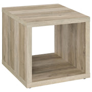 Tampa Furniture Outlet - Coaster - Frisco Square Engineered Wood Side End Table Distressed Pine - 710517