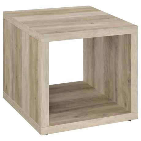 Tampa Furniture Outlet - Coaster - Frisco Square Engineered Wood Side End Table Distressed Pine - 710517