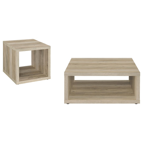 Frisco 2-piece Coffee and End Table Set Distressed Pine - Tampa Furniture Outlet