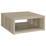 Tampa Furniture Outlet - Coaster - Frisco Square Engineered Wood Coffee Table Distressed Pine - 710518