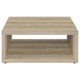 Frisco Square Engineered Wood Coffee Table Distressed Pine - Tampa Furniture Outlet