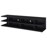 Cartmill 78-inch 2-tier TV Stand Media Console Black - Tampa Furniture Outlet