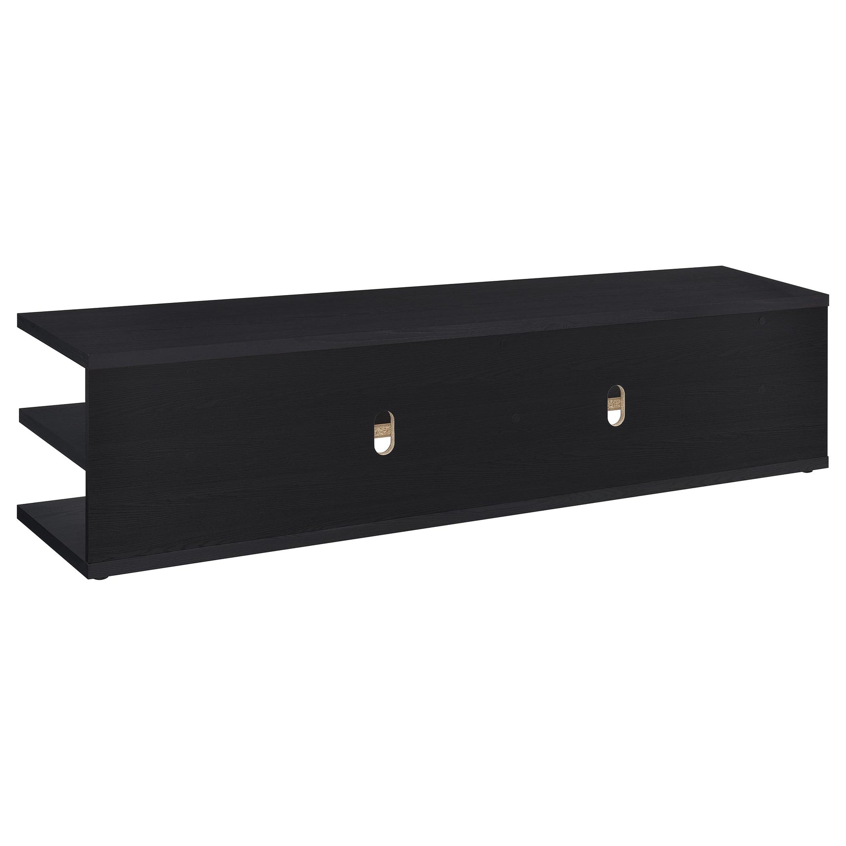 Cartmill 78-inch 2-tier TV Stand Media Console Black - Tampa Furniture Outlet