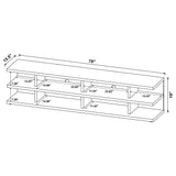 Cartmill 78-inch 2-tier TV Stand Media Console Black - Tampa Furniture Outlet