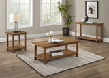 Payne Wood End Table with Shelf Distressed Brown - Tampa Furniture Outlet