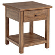 Tampa Furniture Outlet - Coaster - Payne 1-drawer Wood End Table with Shelf Distressed Brown - 710547