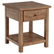 Tampa Furniture Outlet - Coaster - Payne 1-drawer Wood End Table with Shelf Distressed Brown - 710547