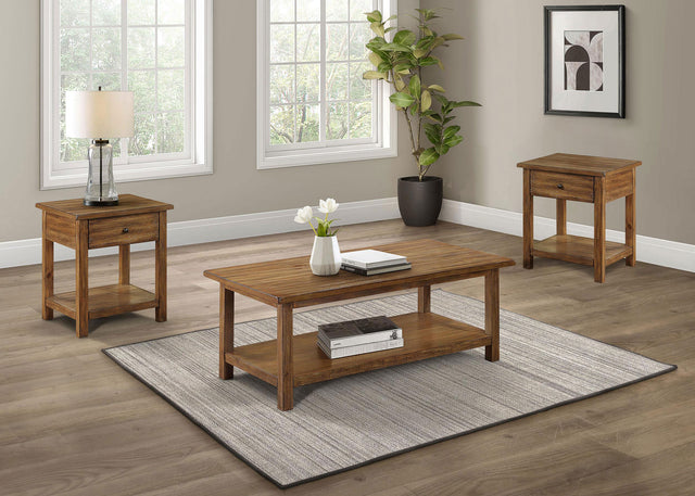 Tampa Furniture Outlet - Coaster - Payne 3-piece Coffee and 1-drawer End Table Set Brown - 710548-S3