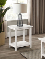 Payne Wood End Table with Shelf Distressed White - Tampa Furniture Outlet