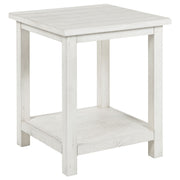 Tampa Furniture Outlet - Coaster - Payne Wood End Table with Shelf Distressed White - 710556