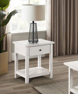 Payne 1-drawer Wood End Table with Shelf Distressed White - Tampa Furniture Outlet