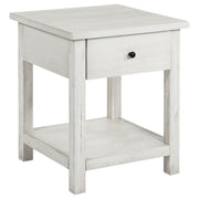 Tampa Furniture Outlet - Coaster - Payne 1-drawer Wood End Table with Shelf Distressed White - 710557