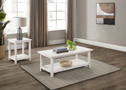 Tampa Furniture Outlet - Coaster - Payne 2-piece Coffee and End Table Set Distressed White - 710558-S2A