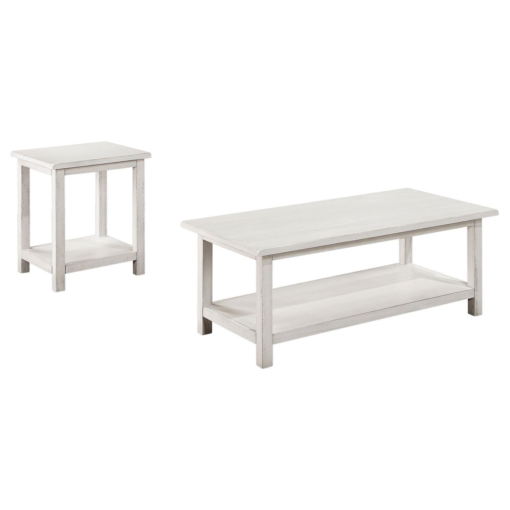Payne 2-piece Coffee and End Table Set Distressed White - Tampa Furniture Outlet