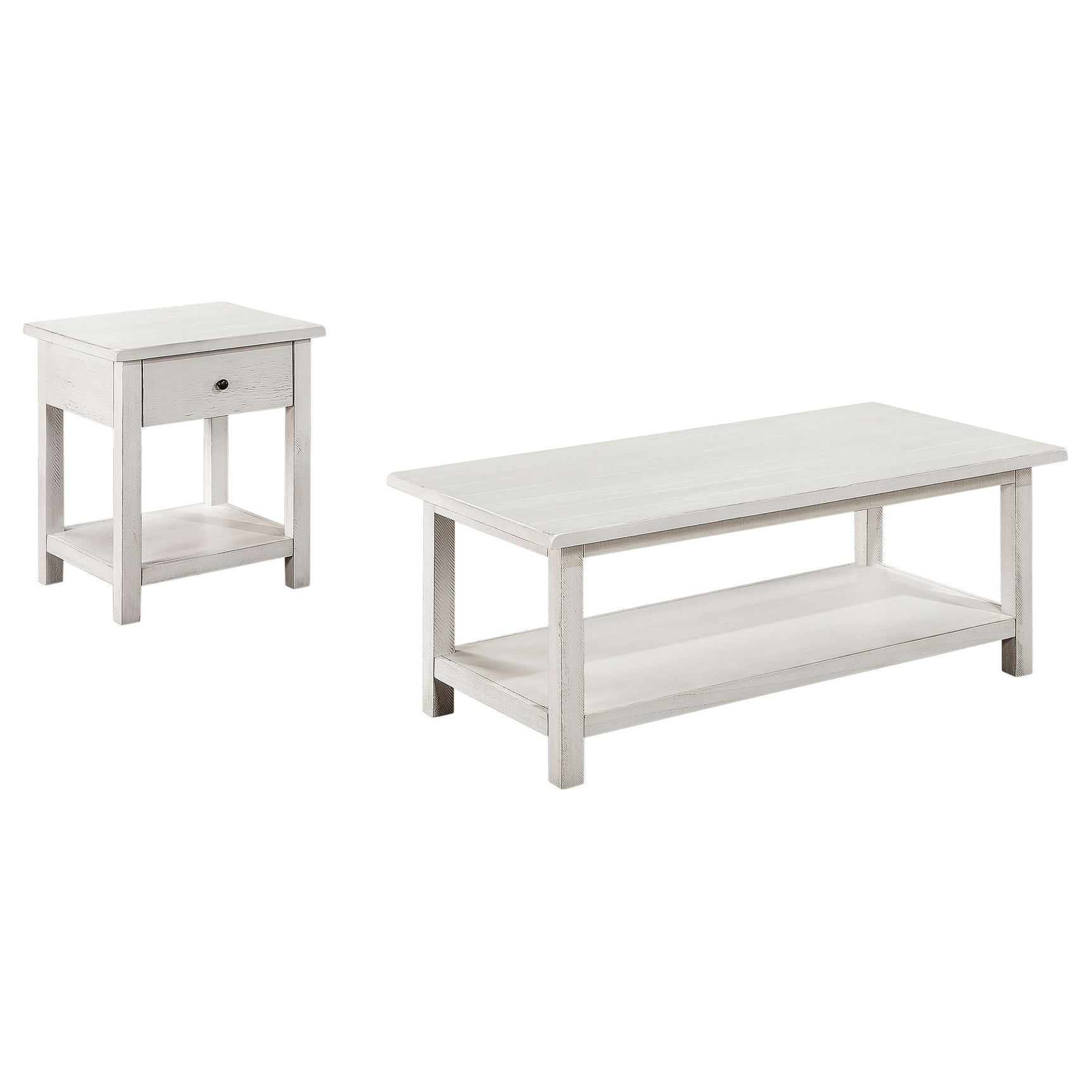 Payne 2-piece Coffee and 1-drawer End Table Set White - Tampa Furniture Outlet