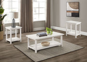 Tampa Furniture Outlet - Coaster - Payne 3-piece Coffee and End Table Set Distressed White - 710558-S3A