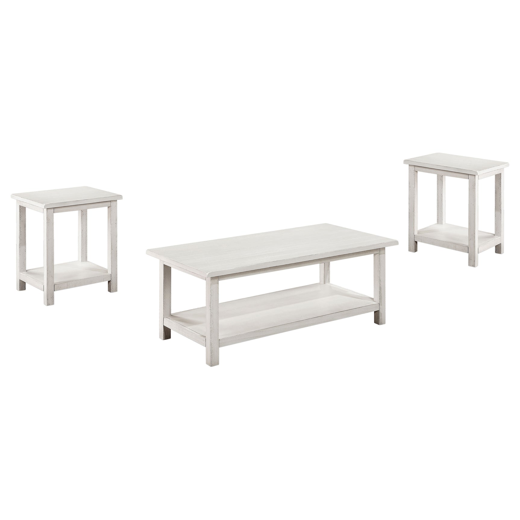 Payne 3-piece Coffee and End Table Set Distressed White - Tampa Furniture Outlet