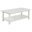 Tampa Furniture Outlet - Coaster - Payne Wood Coffee Table with Shelf Distressed White - 710558