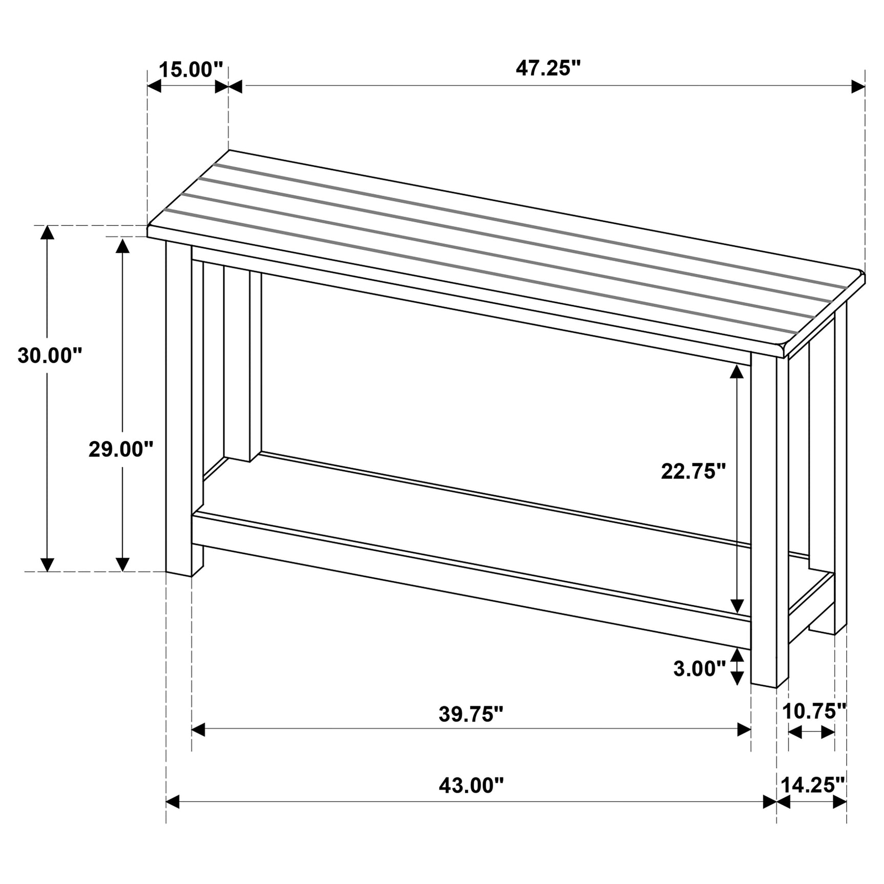 Payne Wood Entryway Sofa Console Table White - Tampa Furniture Outlet