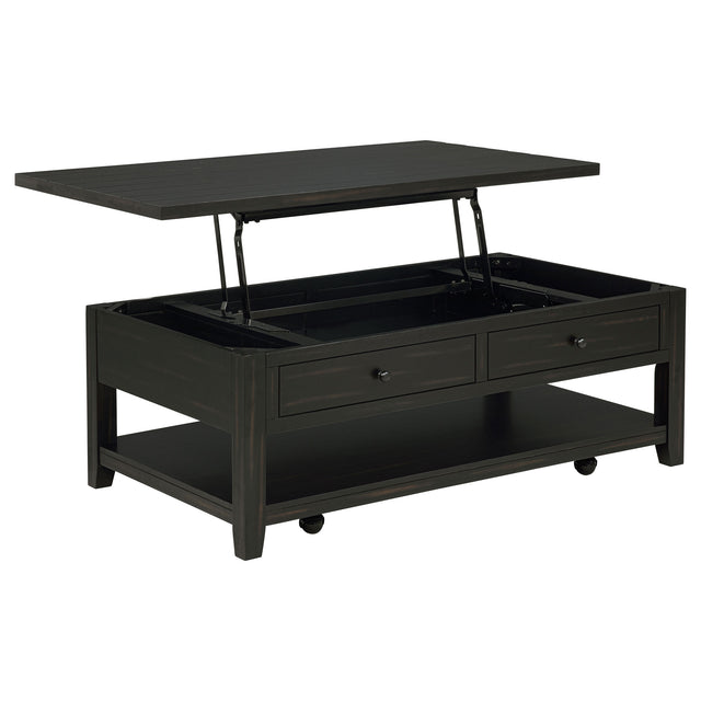 Tampa Furniture Outlet - Coaster - Payne 48-inch Mobile Lift Top Coffee Table Distressed Java - 710565