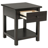Payne 1-drawer Wood End Table with Shelf Distressed Java - Tampa Furniture Outlet