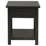 Payne 1-drawer Wood End Table with Shelf Distressed Java - Tampa Furniture Outlet