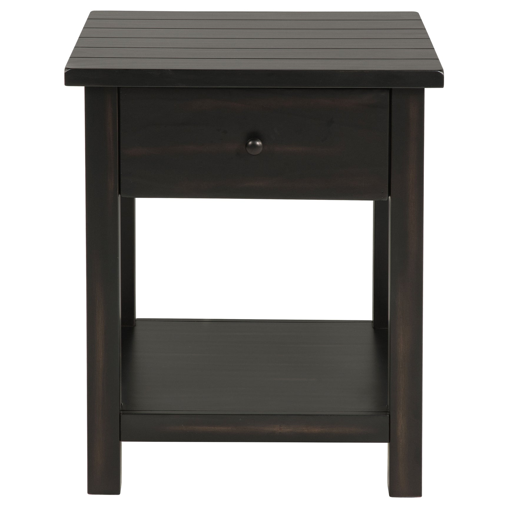 Payne 1-drawer Wood End Table with Shelf Distressed Java - Tampa Furniture Outlet