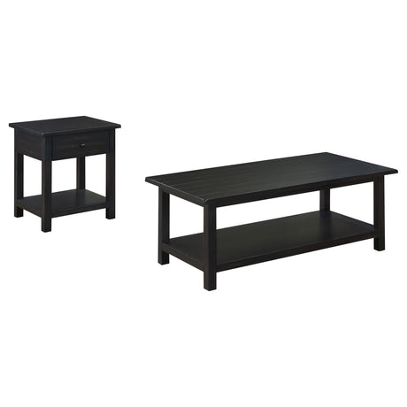 Payne 2-piece Coffee and 1-drawer End Table Set Java - Tampa Furniture Outlet
