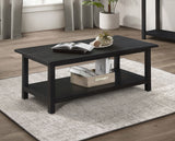 Payne Wood Coffee Table with Shelf Distressed Java - Tampa Furniture Outlet