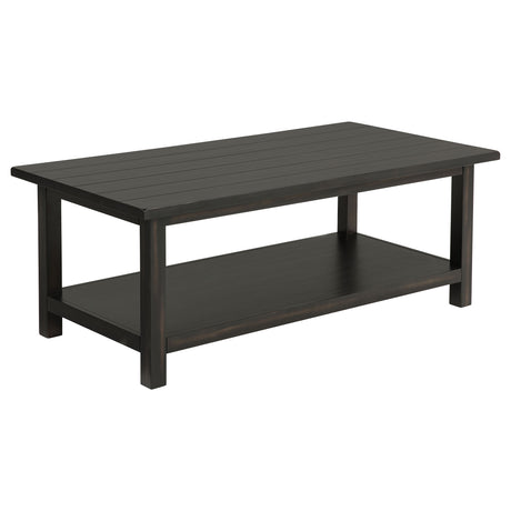 Tampa Furniture Outlet - Coaster - Payne Wood Coffee Table with Shelf Distressed Java - 710568