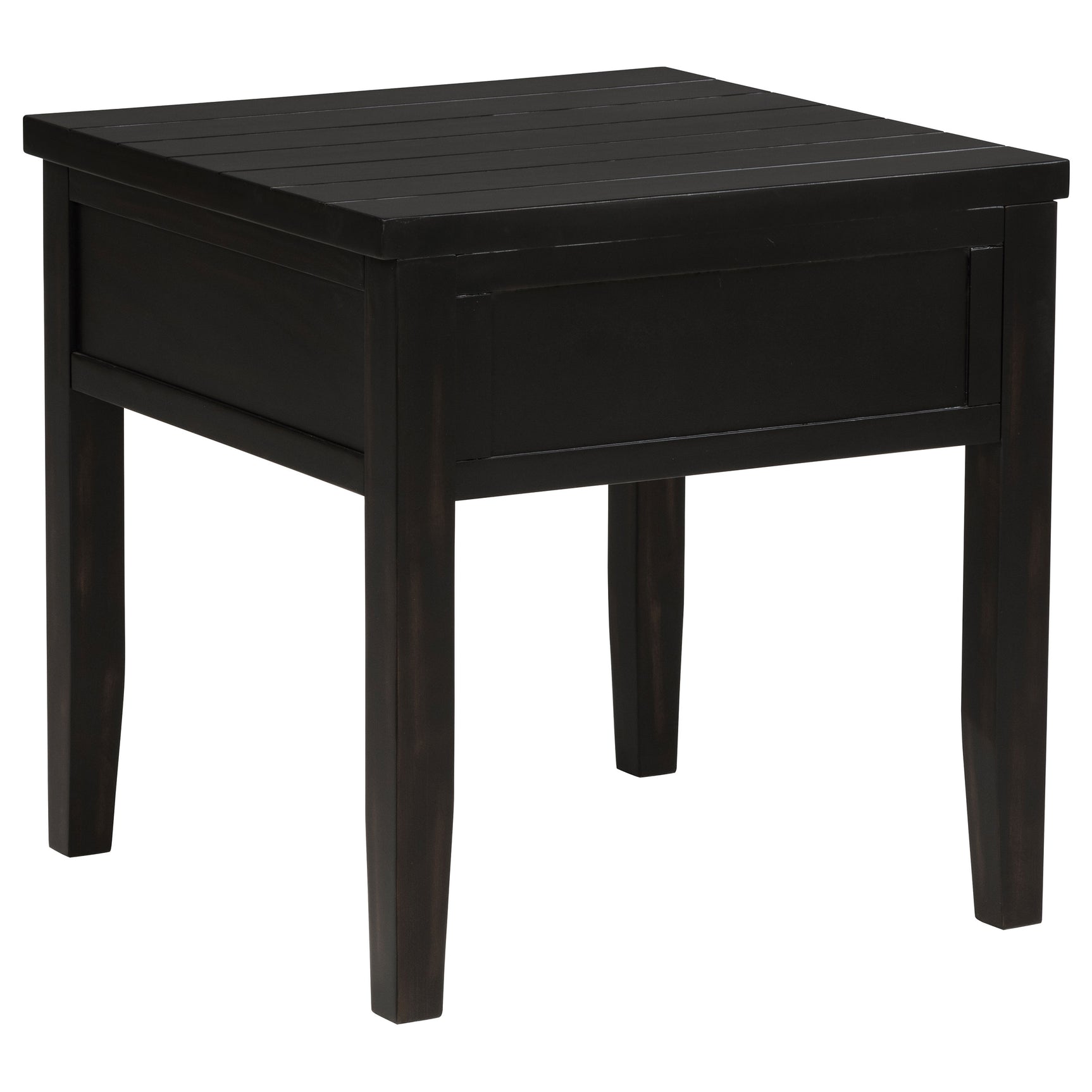 Concord 1-drawer Square End Table Distressed Java - Tampa Furniture Outlet