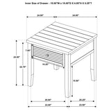 Concord 1-drawer Square End Table Distressed Java - Tampa Furniture Outlet