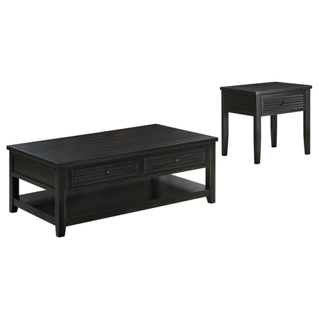 Concord 2-piece Coffee and End Table Set Distressed Java - Tampa Furniture Outlet