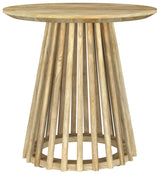 Touhy Round Solid Wood End Side Table Natural Mango - Tampa Furniture Outlet