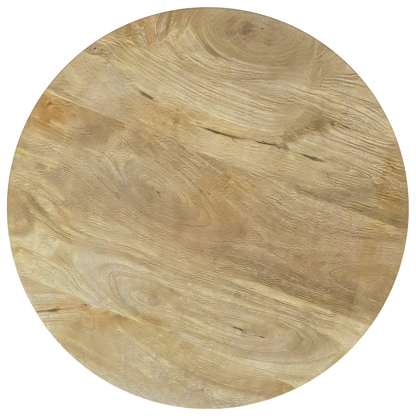 Touhy Round Solid Wood End Side Table Natural Mango - Tampa Furniture Outlet