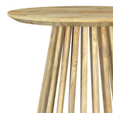 Touhy Round Solid Wood End Side Table Natural Mango - Tampa Furniture Outlet
