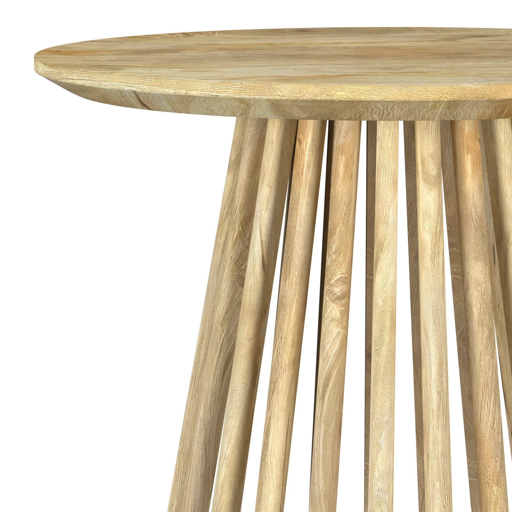 Touhy Round Solid Wood End Side Table Natural Mango - Tampa Furniture Outlet