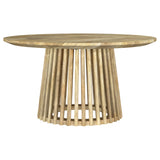 Touhy 3-piece Round Coffee and End Table Set Natural Mango - Tampa Furniture Outlet