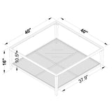 Amherst Glass Top Metal with Cane Shelf Coffee Table Black - Tampa Furniture Outlet