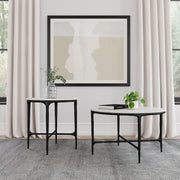 Tampa Furniture Outlet - Coaster - Hermas 2-piece Round Marble Coffee and End Table Set White - 710738-S2