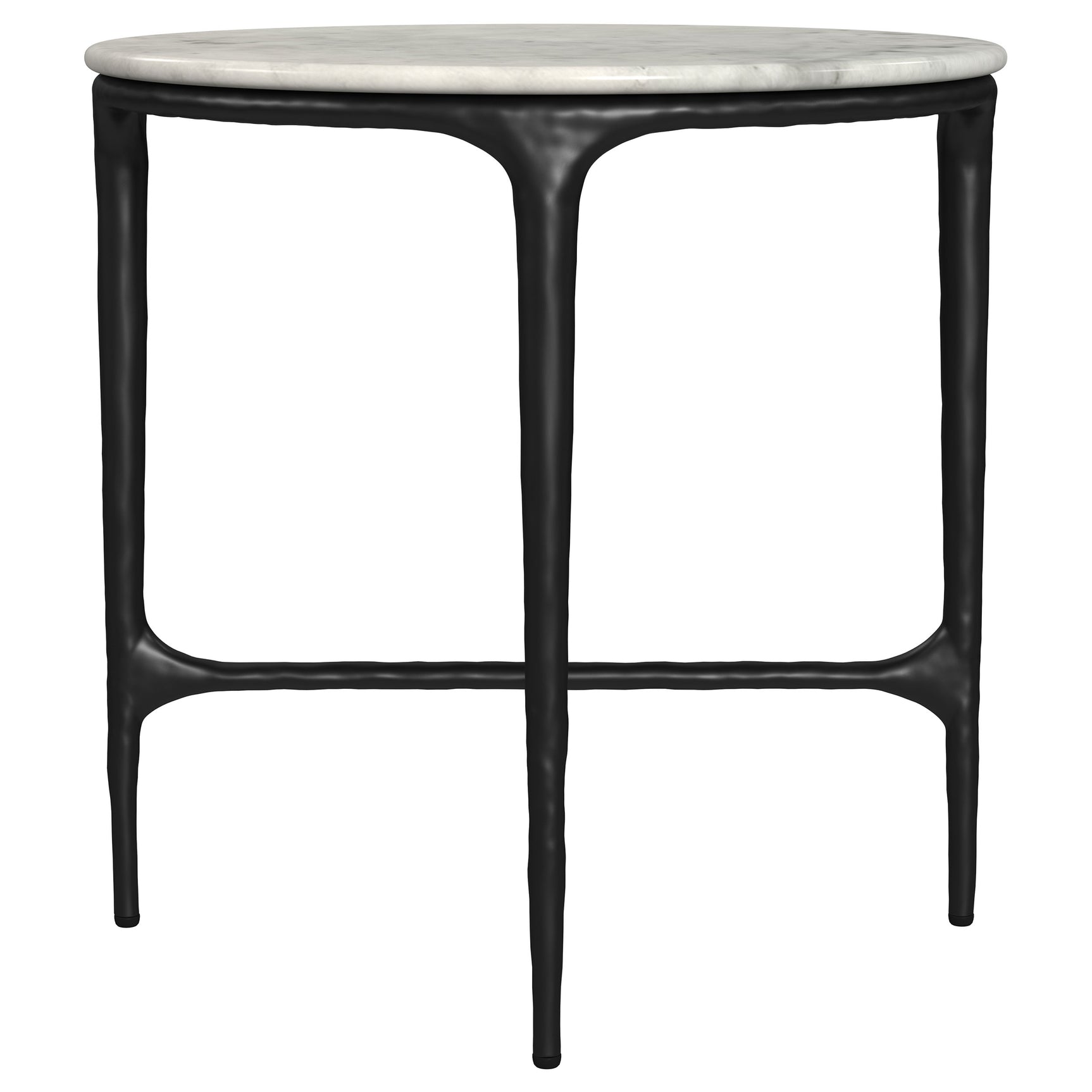 Hermas 2-piece Round Marble Coffee and End Table Set White - Tampa Furniture Outlet